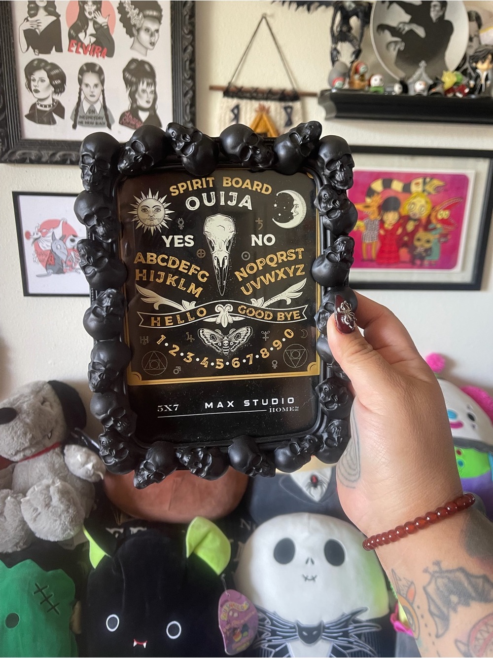 Max Studio Black Skull Ouija Spirit Board Photo Frame 5X7